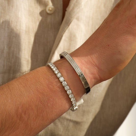 Classic Silver Moissanite Tennis Bracelet-Unisex