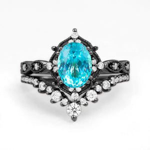Black Gold Signature Vintage Ring Set 2pcs - Charlotte