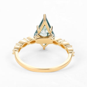 Kite Cut Moss Agate Rose Gold Ring