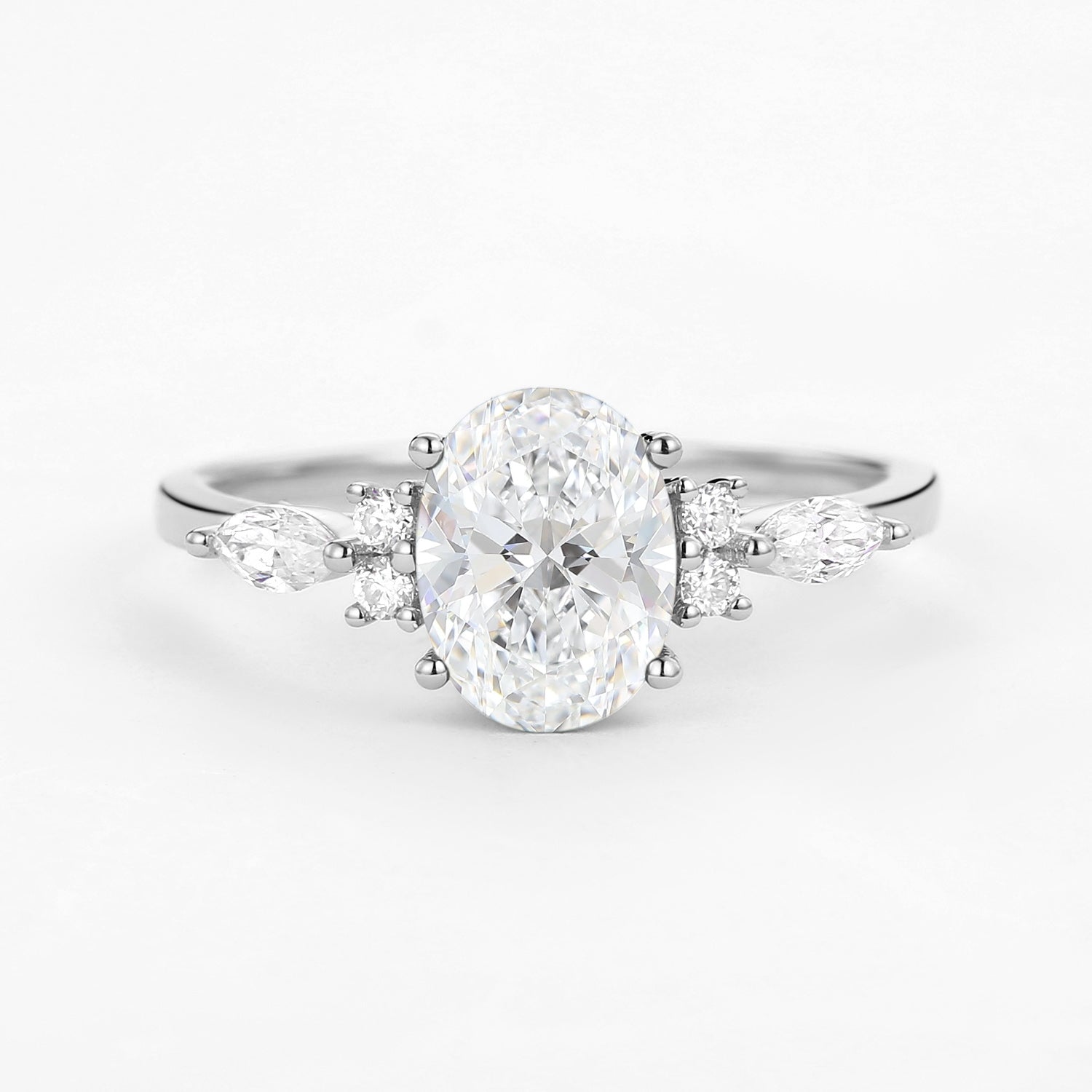 1.5ct Oval Cut Lab Grown Diamond Yellow Gold Engagement Ring