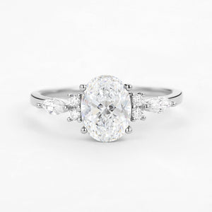 1.5ct Oval Cut Lab Grown Diamond Yellow Gold Engagement Ring