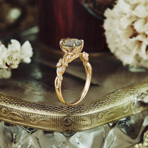 Sylvie’s Keepsake | Green Sapphire Vine Engagement Ring