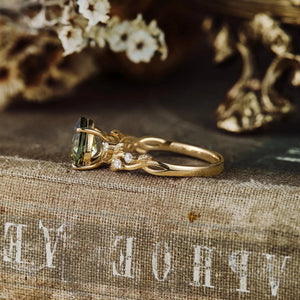 Sylvie’s Keepsake | Green Sapphire Vine Engagement Ring