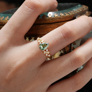 Sylvie’s Keepsake | Green Sapphire Vine Engagement Ring