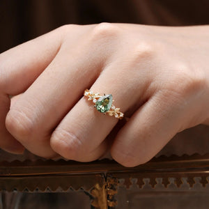 Sylvie’s Keepsake | Green Sapphire Vine Engagement Ring