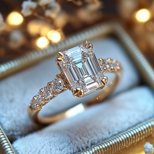 The Kiera Belle 1CT Emerald Cut Moissanite Ring