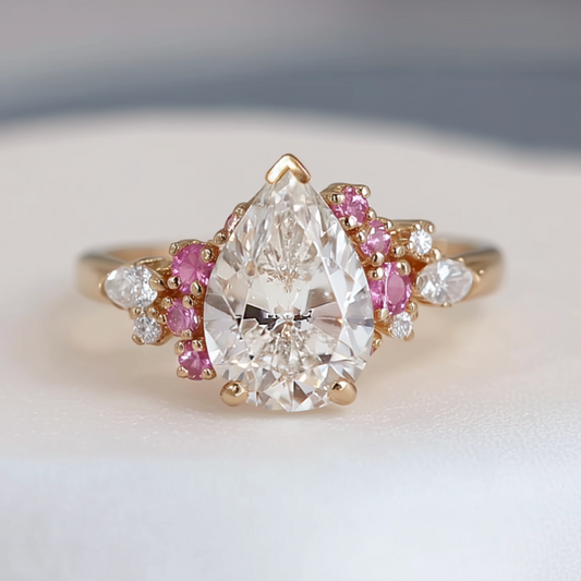 Aurora’s Kiss Pear Lab Diamond Engagement Ring, Engagement Ring