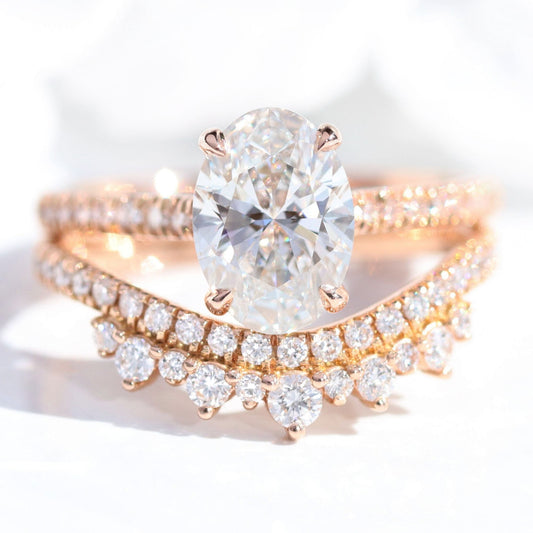 1.70 Ctw Oval Lab Diamond Ring w/ Natural Diamonds in Solitaire Pave Ring