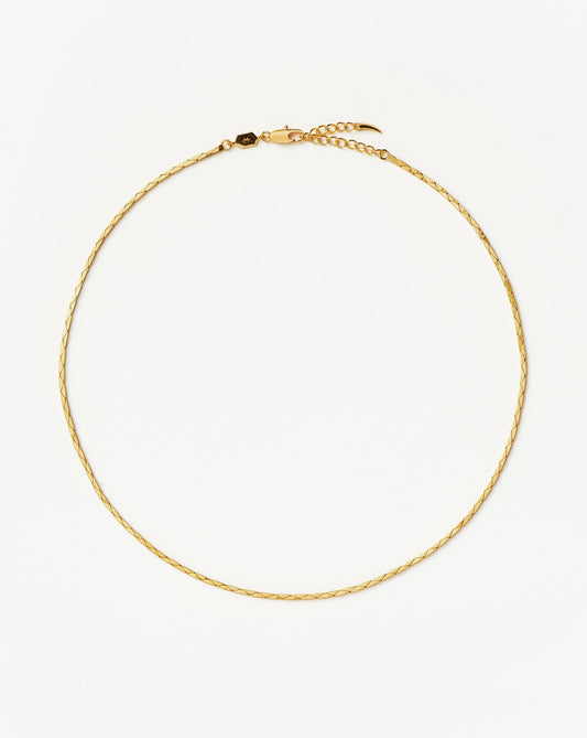 Stylist Gold Cobra Snake Chain Choker In Sterling Silver