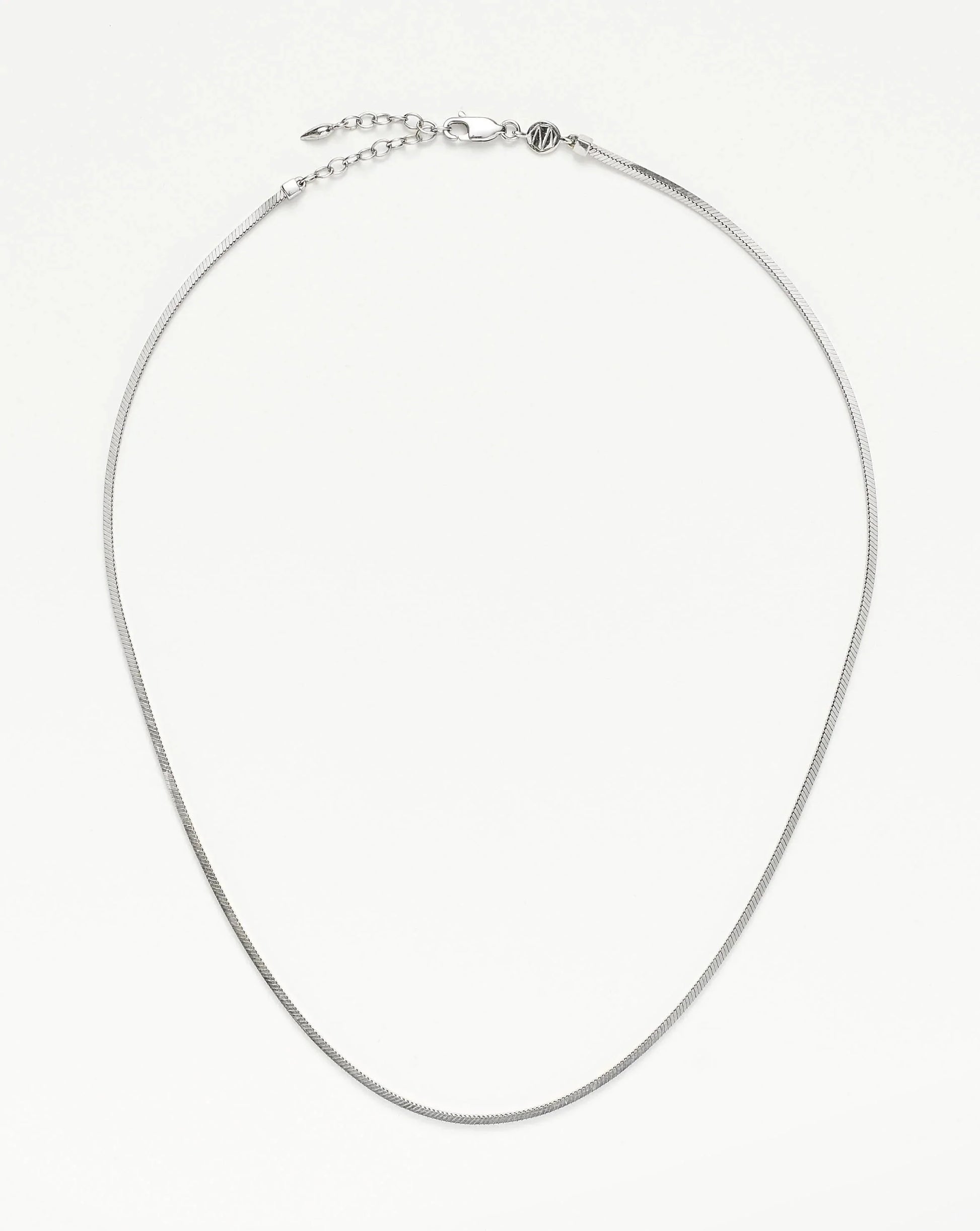Stylist Short Square Snake Chain Necklace In Sterling Silver