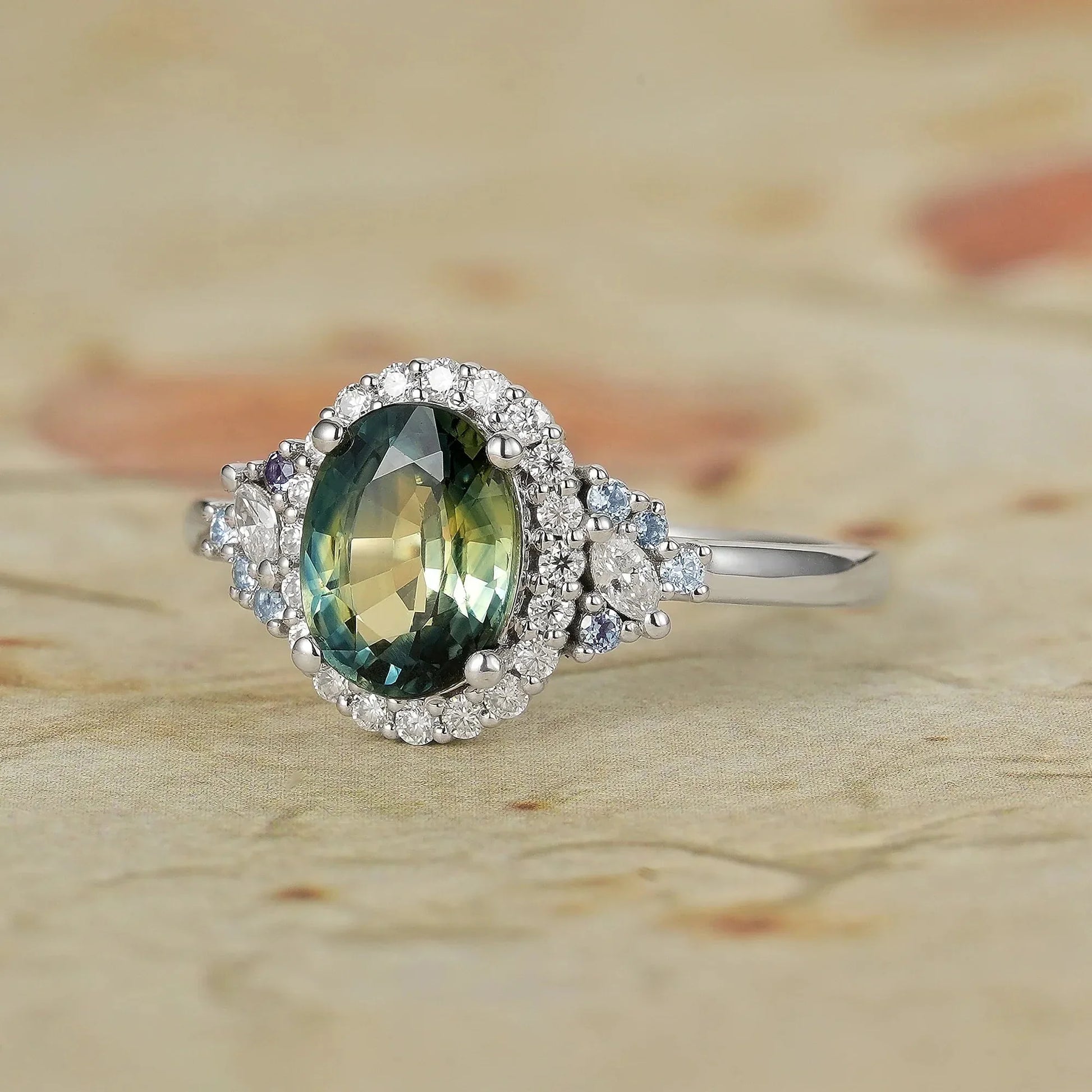 Thalassa Luxe Mystique Teal Sapphire Rings