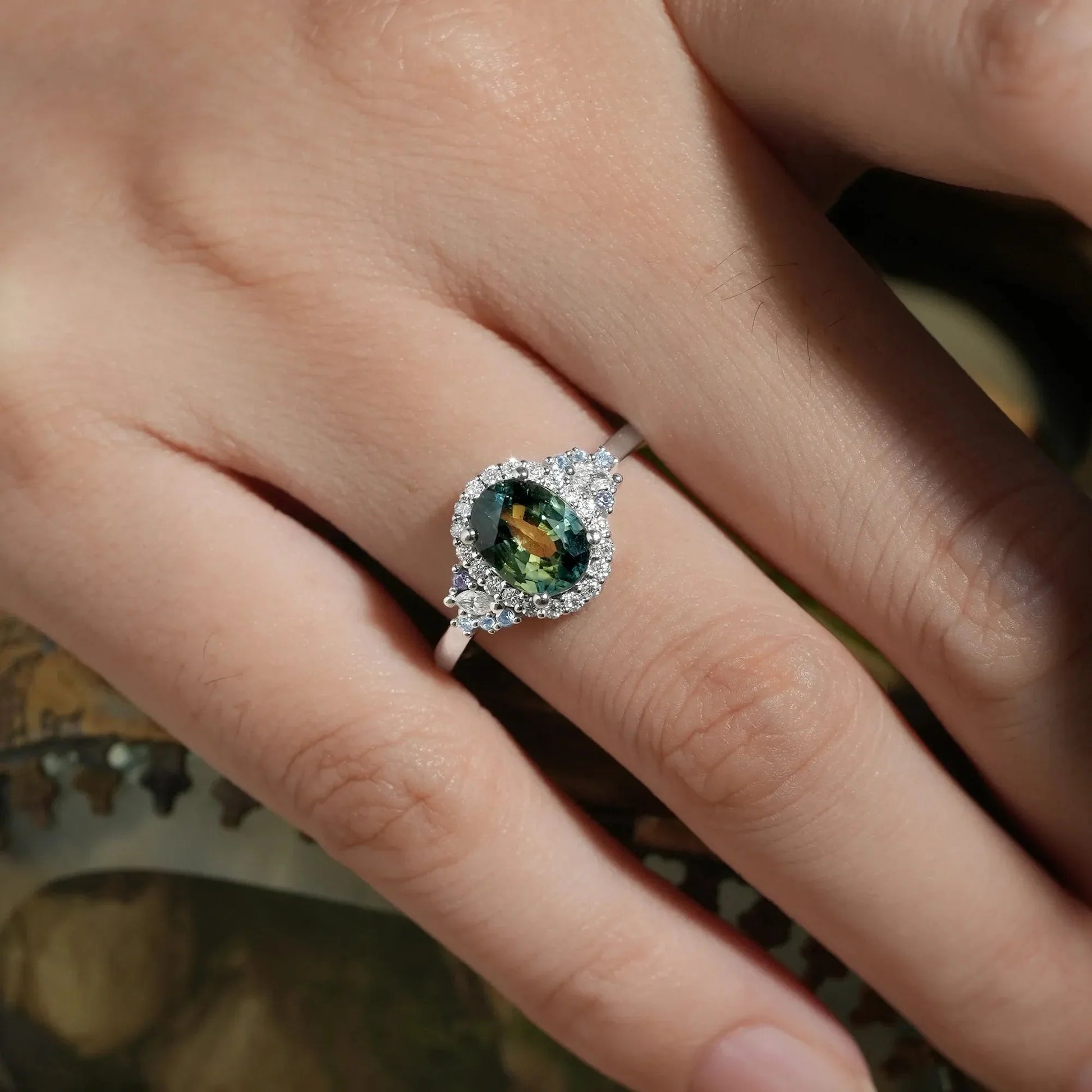 Thalassa Luxe Mystique Teal Sapphire Rings