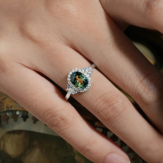 Thalassa Luxe Mystique Teal Sapphire Rings