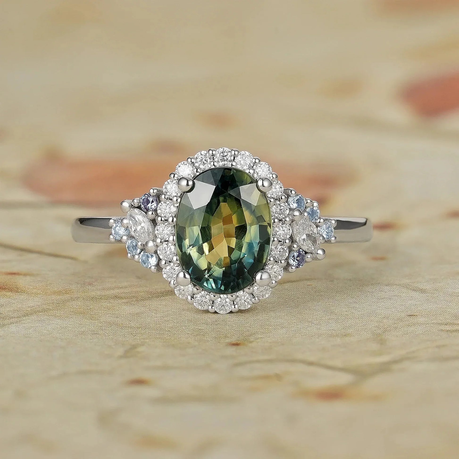 Thalassa Luxe Mystique Teal Sapphire Rings