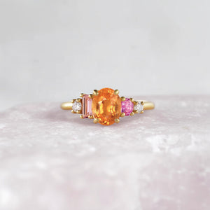 Flora’s Bouquet | Multistone Birthstone Ring – Garnet, Sapphire, Tourmaline & Moissanite