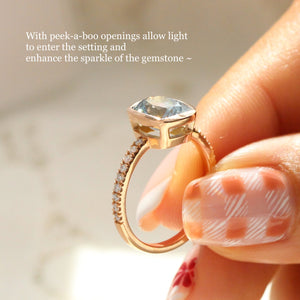 1.92 Ct. Oval Lavender Sapphire Ring in 14k Rose Gold Bezel Pave Diamond, Size 6.25