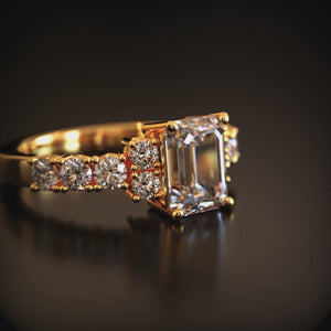 The Adelina Rae 2CT Emerald Cut Moissanite Ring