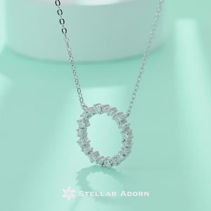 Silver Moissanite Eternity Circle Pendant