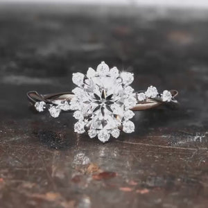 White Cushion Design 2CT Moissanite Engagement Ring