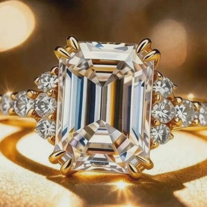 Natalia‘s Prism of Light | 3CT Emerald Cut Moissanite Ring