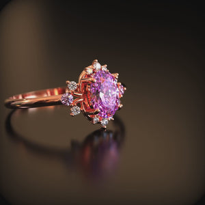 Valoria 1CT Oval Vintage Pink Gemstone Ring