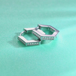 Modern Sparkling Geometric Hoop Huggies Earrings-Unisex