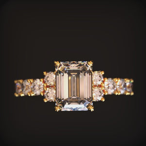 The Adelina Rae 2CT Emerald Cut Moissanite Ring