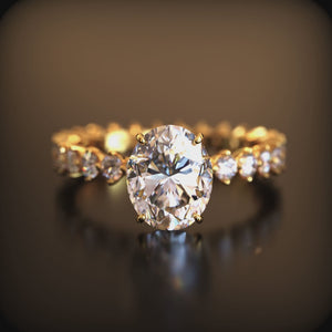 The Celestine 3CT Oval Cut Moissanite Ring