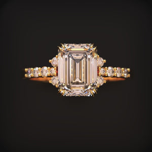 The Natalia Light 2CT Emerald Cut Moissanite Ring