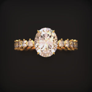The Celestine 3CT Oval Cut Moissanite Ring
