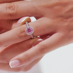 Venus 1CT  Round-Cut Pink Gemstone Ring