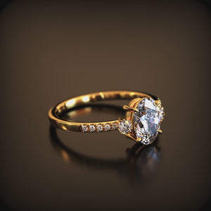 The Luna 2CT Oval Cut Moissanite Ring