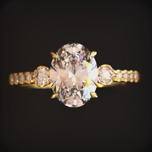 The Luna 2CT Oval Cut Moissanite Ring