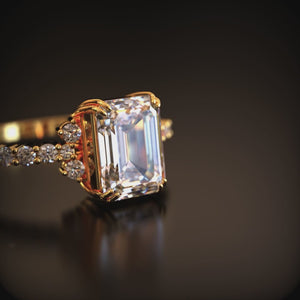 The Natalia Light 2CT Emerald Cut Moissanite Ring