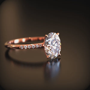 The Opaline 2CT Oval Cut Moissanite Ring