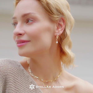 Serpent of Fortune Pearl Drop Earrings