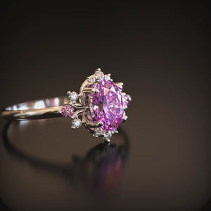Valoria 1CT Oval Vintage Pink Gemstone Ring