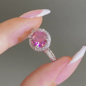 Venus 1CT  Round-Cut Pink Gemstone Ring