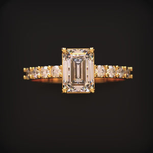 The Nora Joy 3CT Eternity Emerald Cut Moissanite Ring