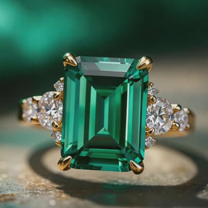 Flora's Ode | 3CT Green Emerald Ring