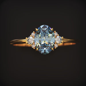 Olivia Jane 2CT Oval Cut Blue Gemstone Ring