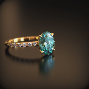 Camille 2CT Oval Cut Green Gemstone Ring