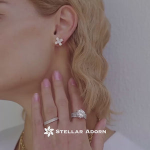 Solitaire Princess-Cut Silver Moissanite Statement Ring