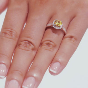Divine 1CT Round Cut Yellow Gemstone Ring