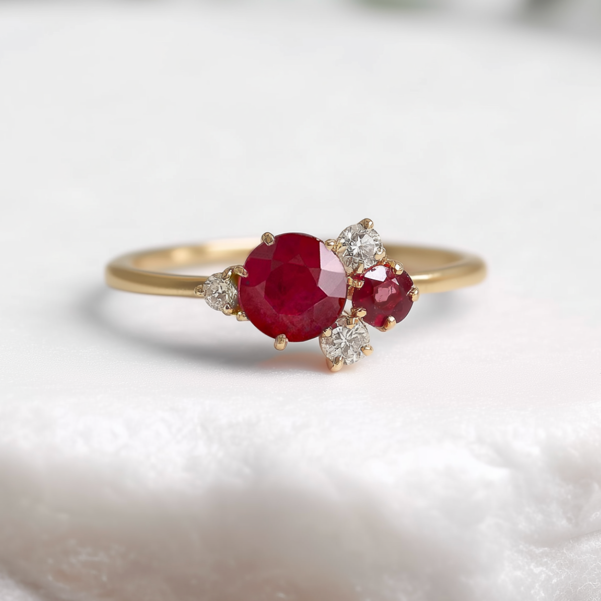 Dainty Ruby Ring, Ruby Ring, Solid Gold Ruby engagement ring, Ruby Jewelry