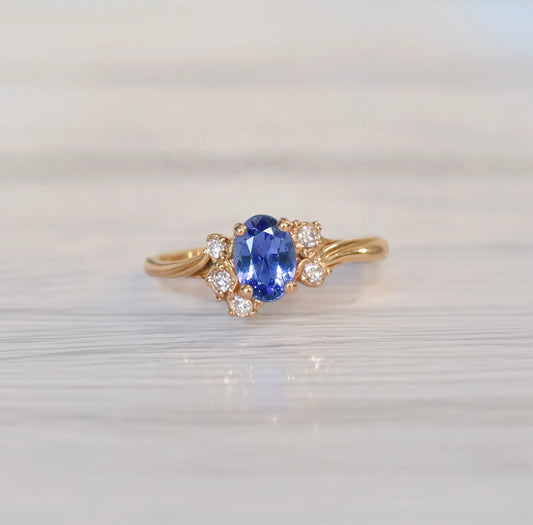 Royal Twilight Blue Sapphire Engagement ring, Sapphire Engagement ring