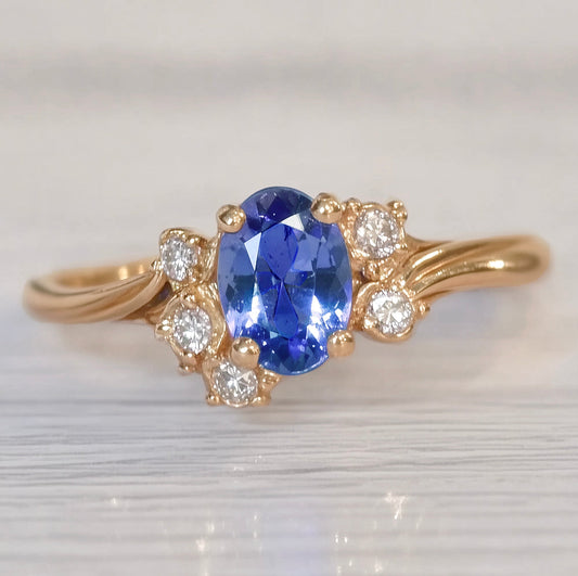 Royal Twilight Blue Sapphire Engagement ring, Sapphire Engagement ring
