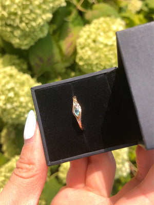 Free formed Simple Aquamarine ring, Dainty Ring