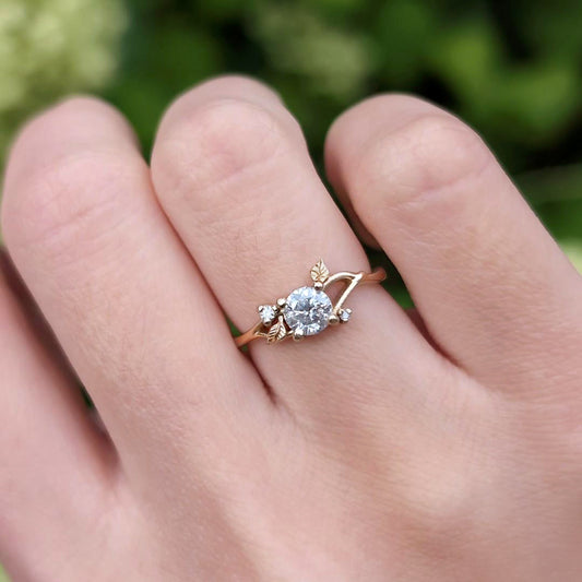 Frostfall Tracery Salt and Pepper Diamond Engagement Ring