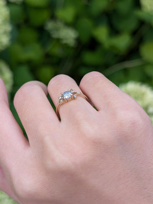 Frostfall Salt and Pepper Diamond Ring, Diamond Engagement Ring